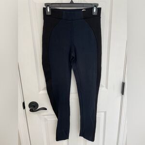 ZARA Navy Blue Black Ribbed Elastic Leggings Skinny Pants Women’s Size S